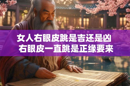 女人右眼皮跳是吉还是凶  右眼皮一直跳是正缘要来了吗