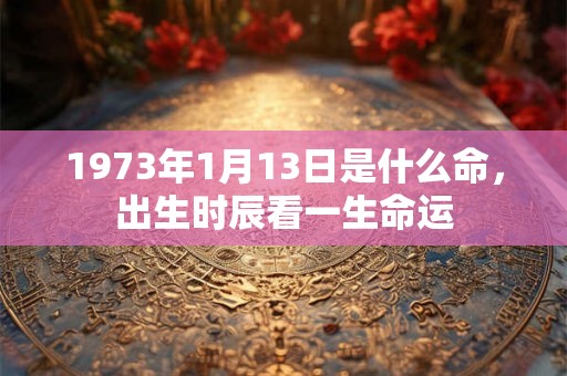 1973年1月13日是什么命，出生时辰看一生命运
