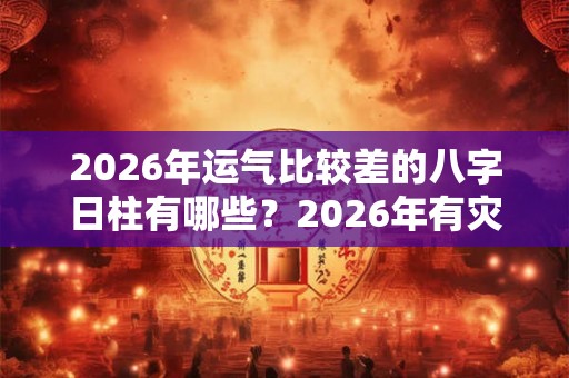 2026年运气比较差的八字日柱有哪些？2026年有灾祸的日柱