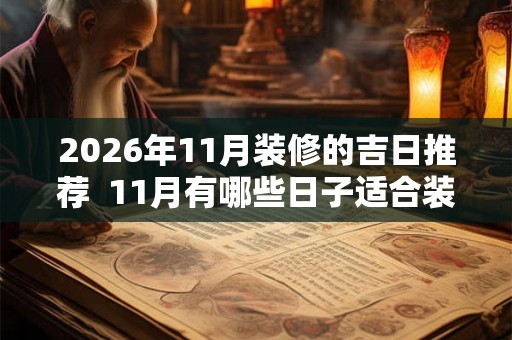 2026年11月装修的吉日推荐  11月有哪些日子适合装修