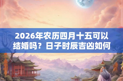 2026年农历四月十五可以结婚吗？日子时辰吉凶如何？