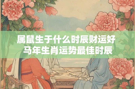 属鼠生于什么时辰财运好 马年生肖运势最佳时辰