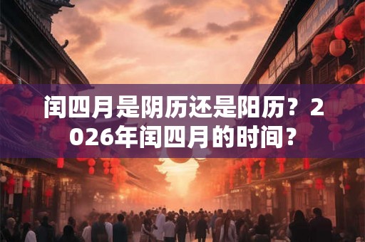 闰四月是阴历还是阳历？2026年闰四月的时间？