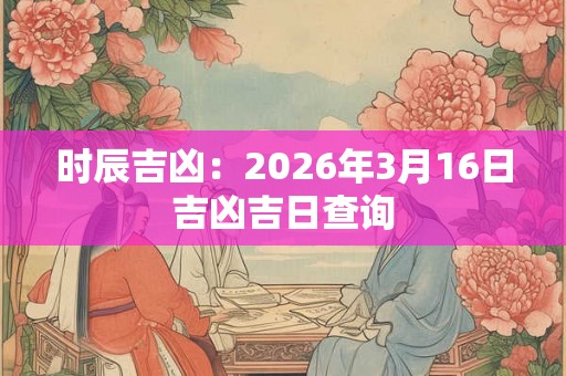时辰吉凶：2026年3月16日吉凶吉日查询