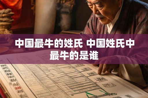 中国最牛的姓氏 中国姓氏中最牛的是谁 中国最牛的姓氏 中国姓氏中最牛的是谁