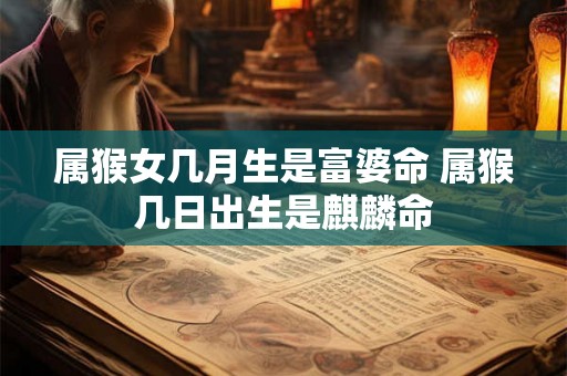 属猴女几月生是富婆命 属猴几日出生是麒麟命