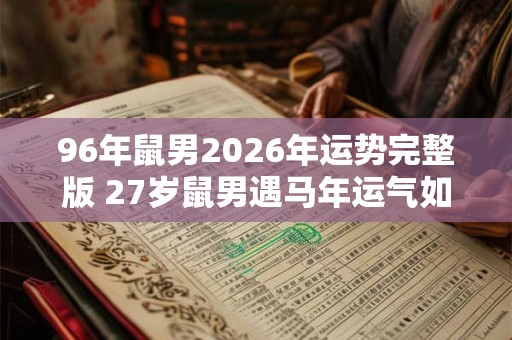 96年鼠男2026年运势完整版 27岁鼠男遇马年运气如何