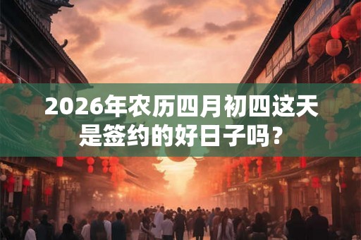 2026年农历四月初四这天是签约的好日子吗？