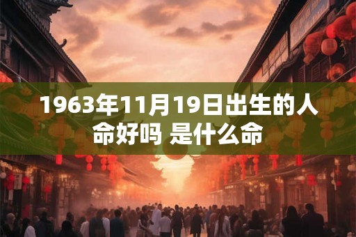 1963年11月19日出生的人命好吗 是什么命
