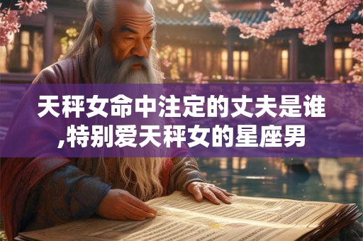 天秤女命中注定的丈夫是谁,特别爱天秤女的星座男