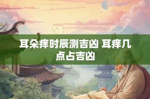 耳朵痒时辰测吉凶 耳痒几点占吉凶 耳朵痒时辰测吉凶 耳痒几点占吉凶