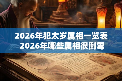 2026年犯太岁属相一览表 2026年哪些属相很倒霉