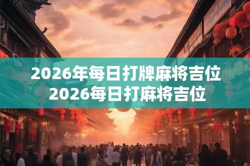 2026年每日打牌麻将吉位 2026每日打麻将吉位