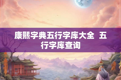 康熙字典五行字库大全  五行字库查询