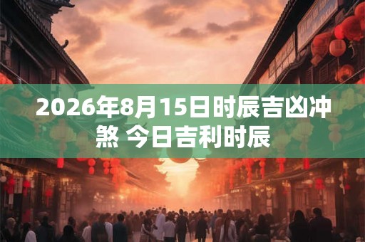 2026年8月15日时辰吉凶冲煞 今日吉利时辰