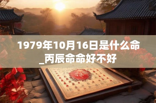 1979年10月16日是什么命_丙辰命命好不好
