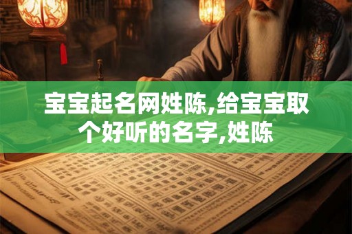 宝宝起名网姓陈,给宝宝取个好听的名字,姓陈