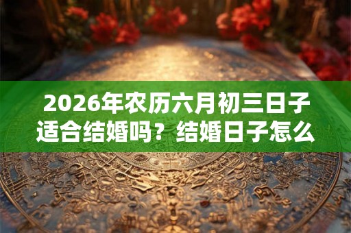 2026年农历六月初三日子适合结婚吗？结婚日子怎么选？