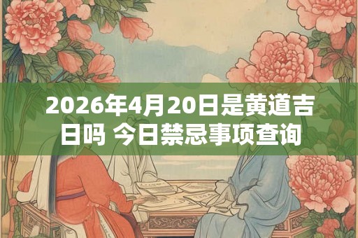 2026年4月20日是黄道吉日吗 今日禁忌事项查询 2026年4月20日是黄道吉日吗 今日禁忌事项查询