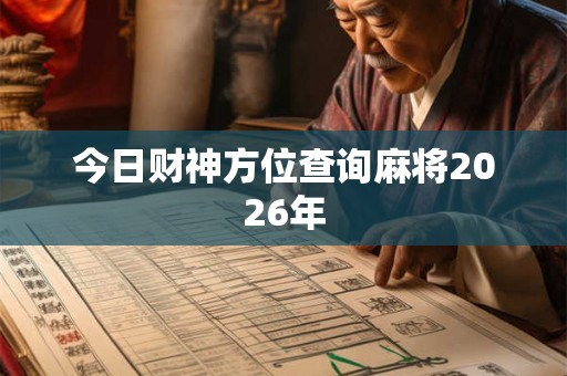 今日财神方位查询麻将2026年