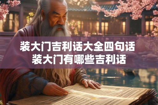 装大门吉利话大全四句话 装大门有哪些吉利话