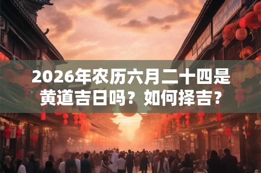 2026年农历六月二十四是黄道吉日吗？如何择吉？