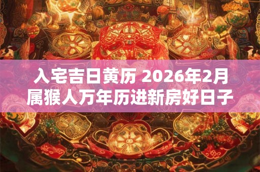 入宅吉日黄历 2026年2月属猴人万年历进新房好日子