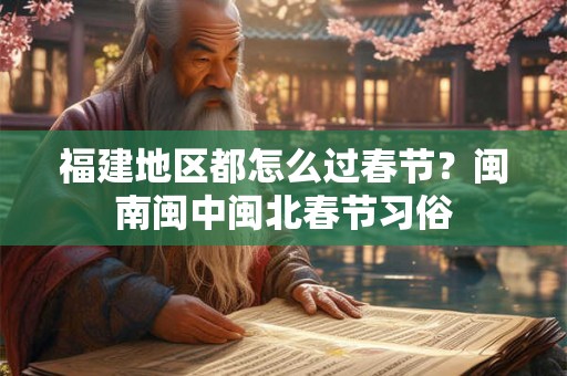 福建地区都怎么过春节？闽南闽中闽北春节习俗