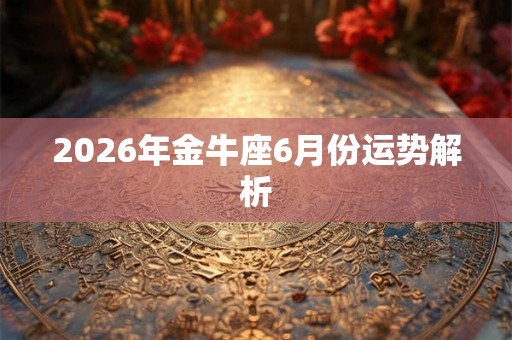 2026年金牛座6月份运势解析