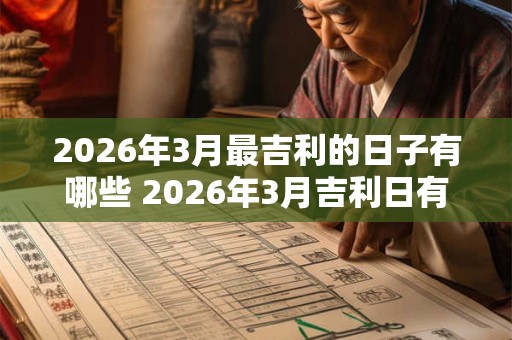 2026年3月最吉利的日子有哪些 2026年3月吉利日有哪些