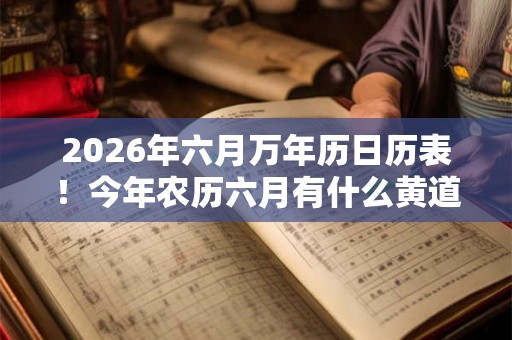 2026年六月万年历日历表！今年农历六月有什么黄道吉日