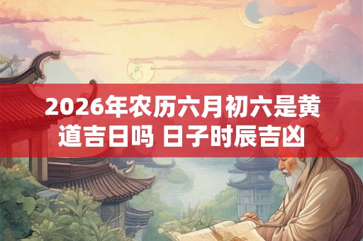2026年农历六月初六是黄道吉日吗 日子时辰吉凶