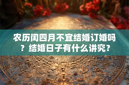 农历闰四月不宜结婚订婚吗？结婚日子有什么讲究？