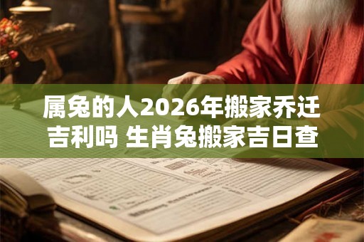 属兔的人2026年搬家乔迁吉利吗 生肖兔搬家吉日查询