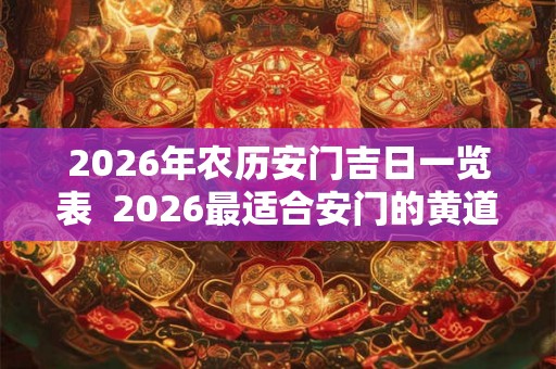 2026年农历安门吉日一览表  2026最适合安门的黄道吉日