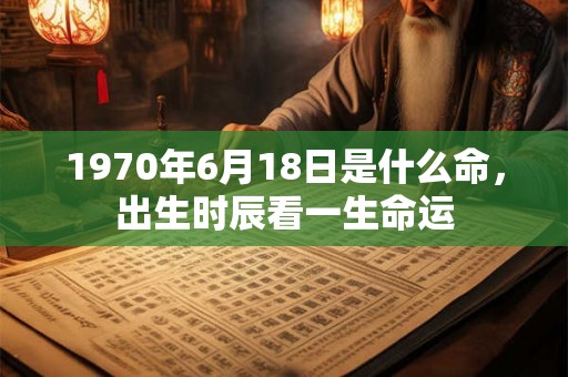 1970年6月18日是什么命，出生时辰看一生命运