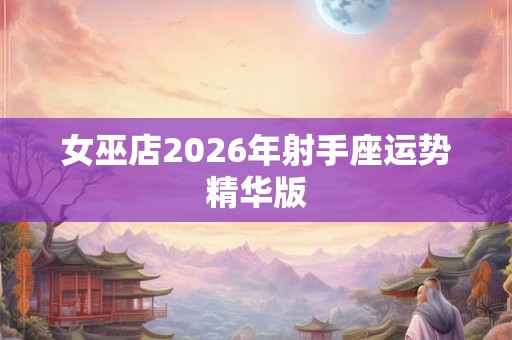女巫店2026年射手座运势精华版