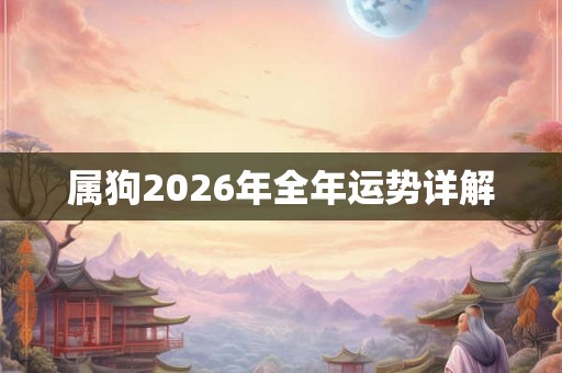 属狗2026年全年运势详解