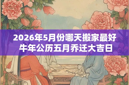 2026年5月份哪天搬家最好 牛年公历五月乔迁大吉日