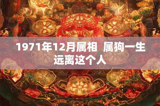 1971年12月属相  属狗一生远离这个人