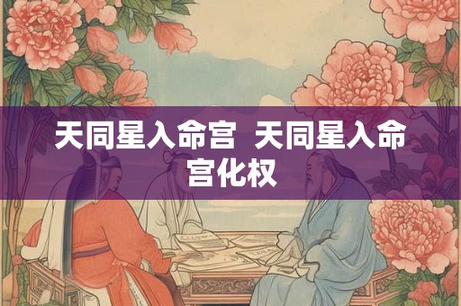 天同星入命宫 天同星入命宫化权 天同星入命宫 天同星入命宫化权