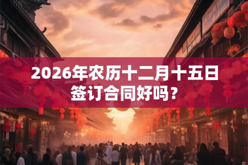 2026年农历十二月十五日签订合同好吗？