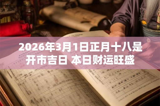 2026年3月1日正月十八是开市吉日 本日财运旺盛