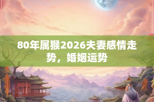 80年属猴2026夫妻感情走势，婚姻运势