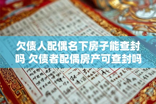 欠债人配偶名下房子能查封吗 欠债者配偶房产可查封吗