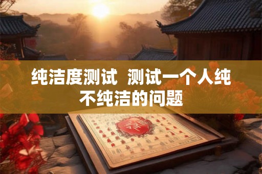 纯洁度测试  测试一个人纯不纯洁的问题
