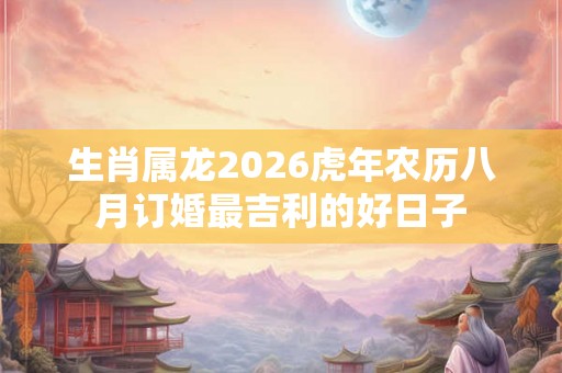 生肖属龙2026虎年农历八月订婚最吉利的好日子