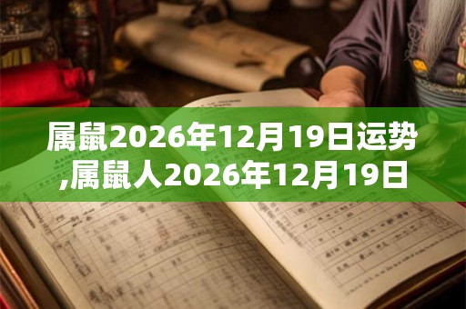 属鼠2026年12月19日运势,属鼠人2026年12月19日财运,生肖鼠2026年12月19日运势