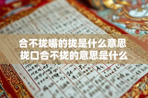 合不拢嘴的拢是什么意思 拢口合不拢的意思是什么 合不拢嘴的拢是什么意思 拢口合不拢的意思是什么