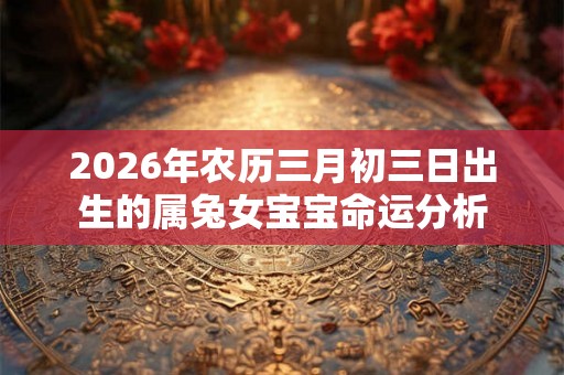 2026年农历三月初三日出生的属兔女宝宝命运分析